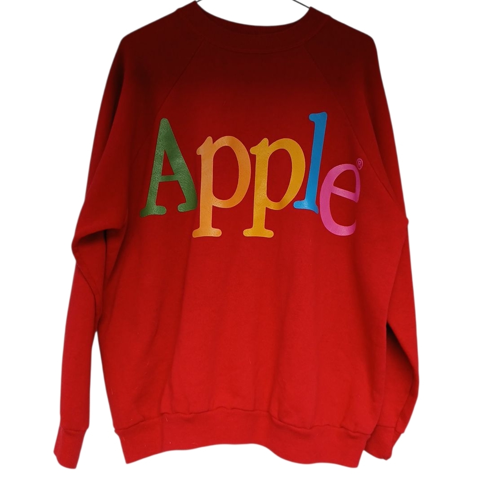 Vintage APPLE Red Sweater Size M